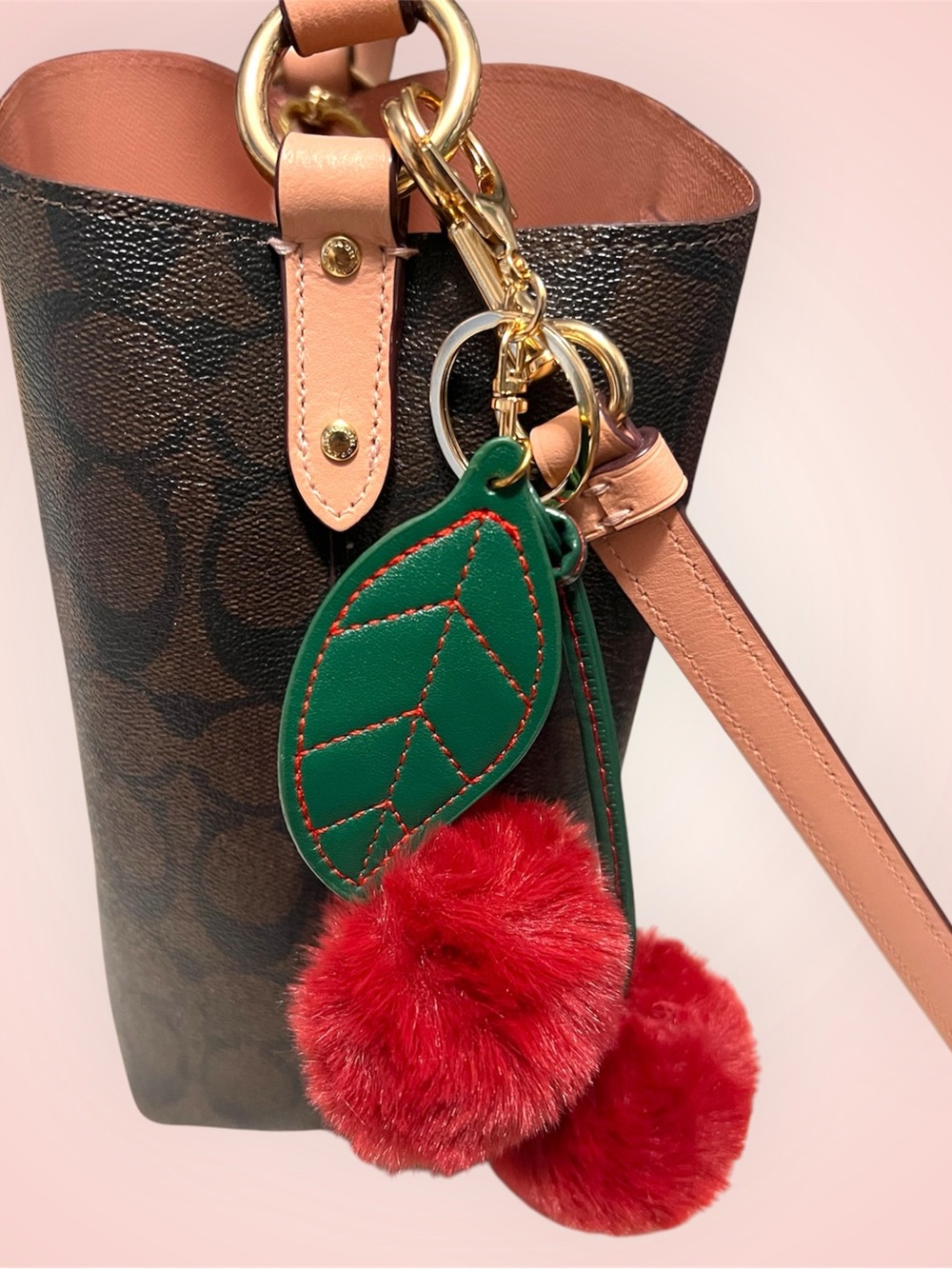 Plush Pom Pom Cherry Keychain/charm